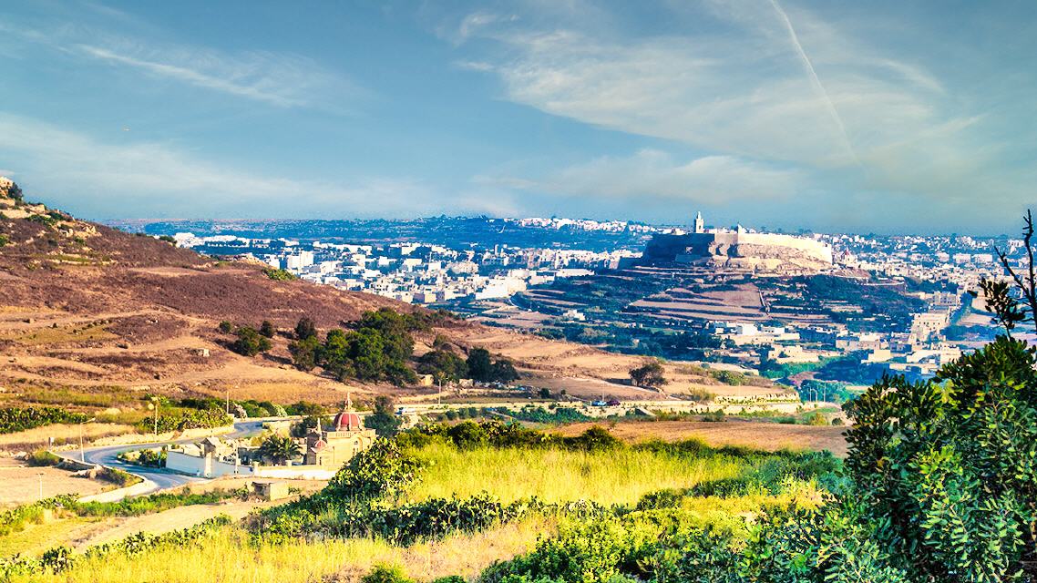 Zebbug Sicht nach Victoria