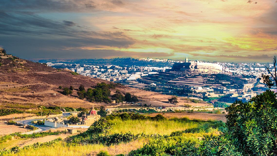 Zebbug Sicht nach Victoria