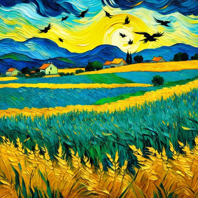 van Gogh Kornfeld mit Krähen