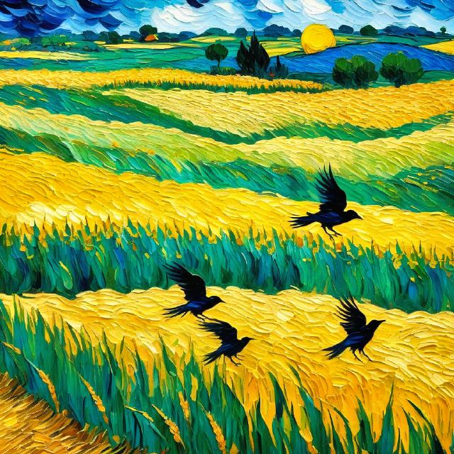 van Gogh Kornfeld mit Krähen