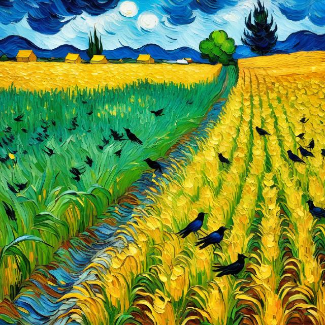 van Gogh Kornfeld mit Krähen