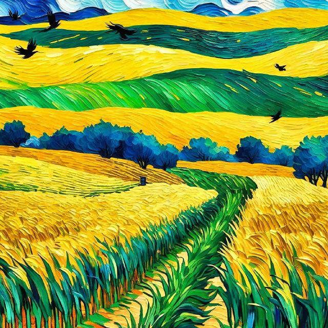 van Gogh Kornfeld mit Krähen