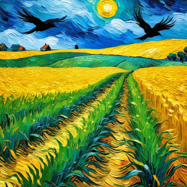 van Gogh Kornfeld mit Krähen