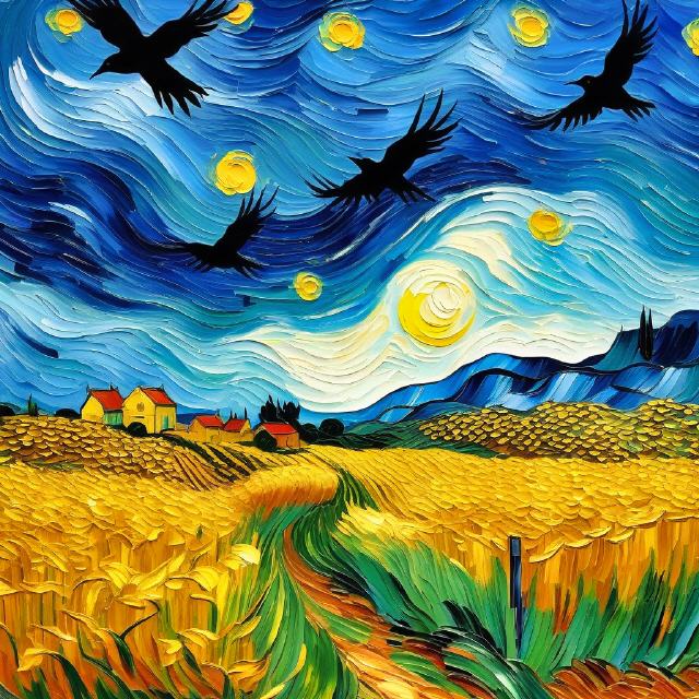 van Gogh Kornfeld mit Krähen