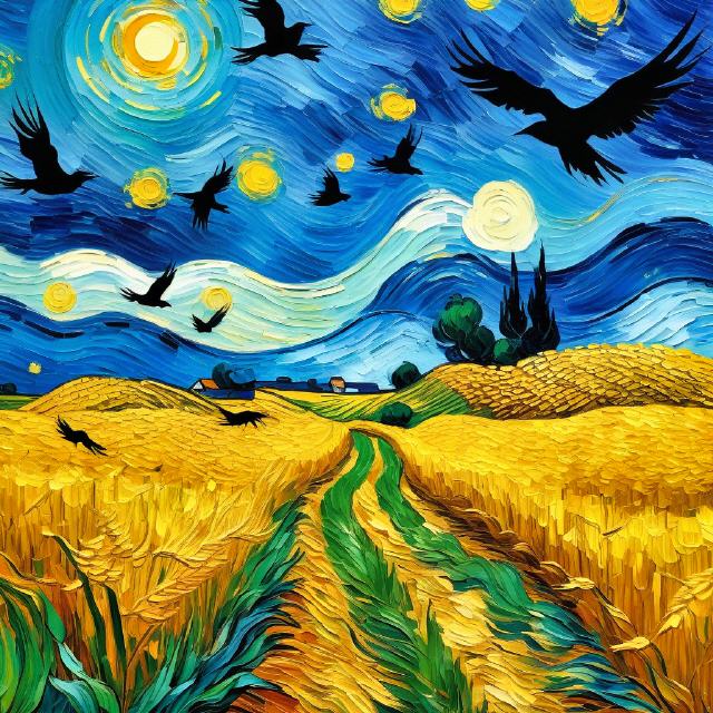 van Gogh Kornfeld mit Krähen