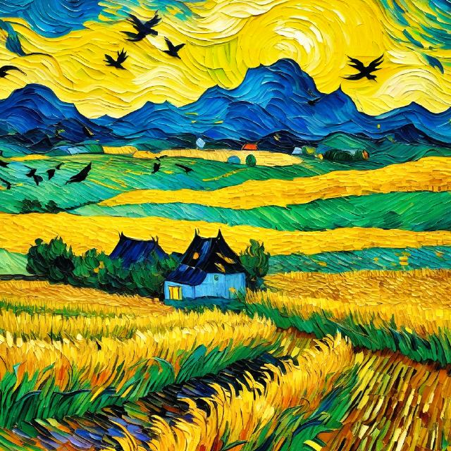 van Gogh Kornfeld mit Krähen